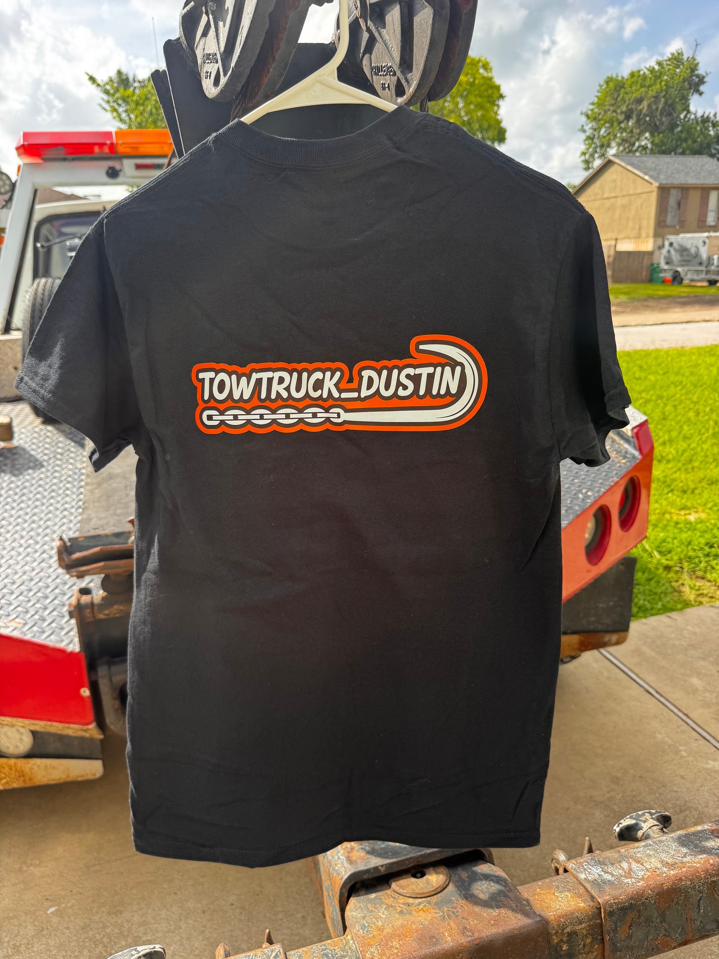 Tow Truck Dustin Black Gildan Heavy Cotton T Shirt