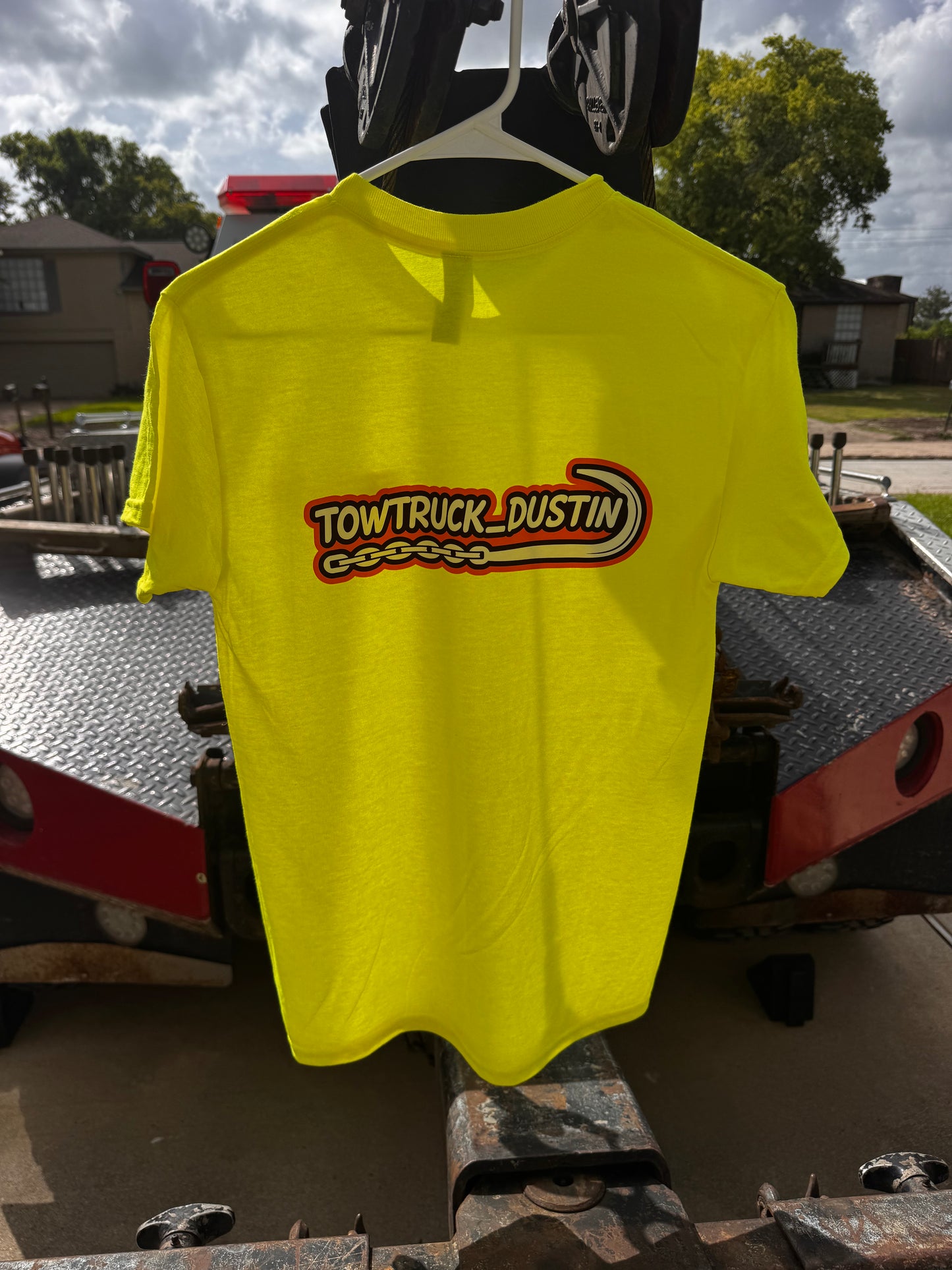Towtruck_Dustin Gildan Cotton T Shirt Lime Green