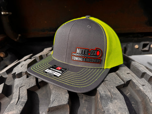 Nite Ox Charcoal/Lime Green Richardson 112 Trucker Hat