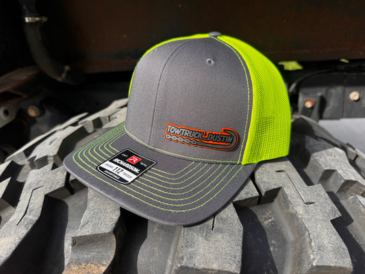 Tow Truck Dustin Charcoal/Lime Green Richardson 112 Trucker Hat
